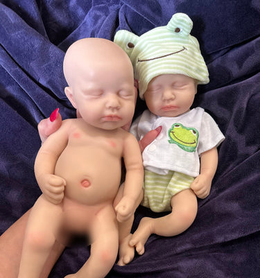 Silicone Baby Doll Full Body Reborn Preemie 12" 2.6lbs Platinum Silicone Dolls Realistic Real Lifelike Weighted Babies Ecoflex Bathtub Baby